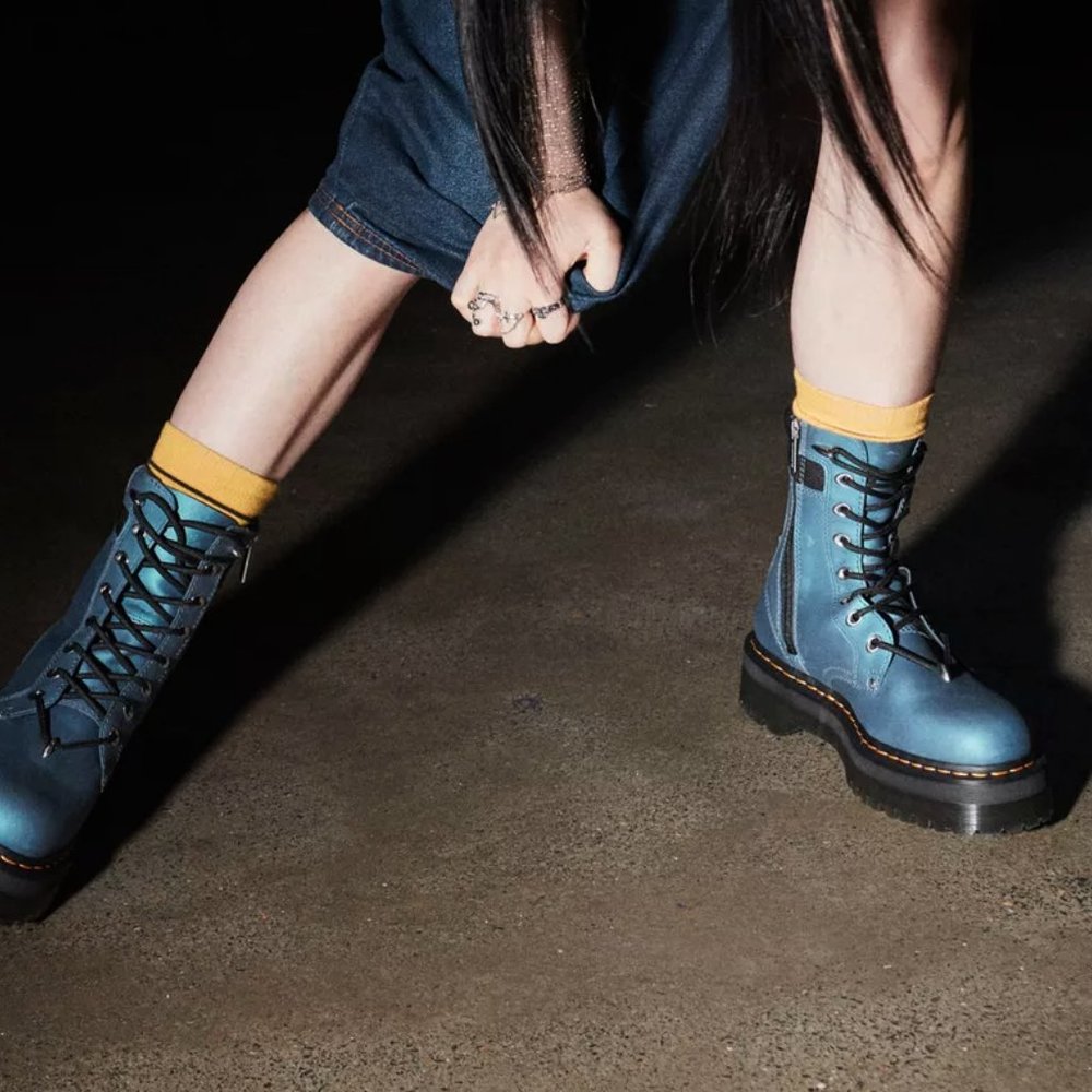 Dr. Martens Jadon II Hardware Platform in DK Blue/Bla MSRP$300 FIVE STAR Reviews - Picture 2 of 16
